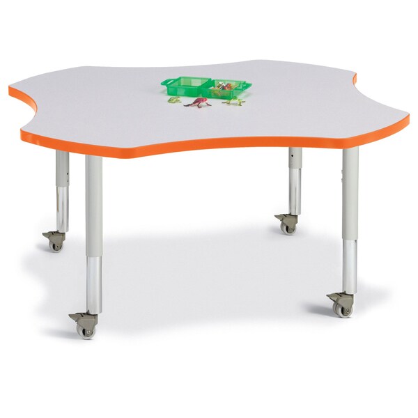 Berries Four Leaf Activity Table, Mobile, Freckled Gray/Orange/Gray